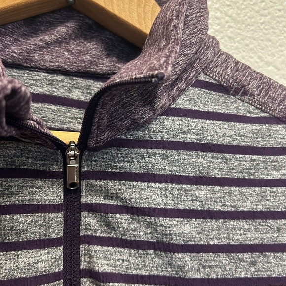 Lululemon Surge Warm 1/2 Zip Pullover Yachtie Stripe heathered grey purple Small - Picture 7 of 13